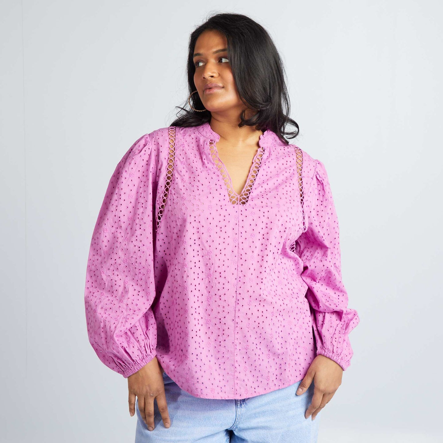 Broderie anglaise blouse PINK