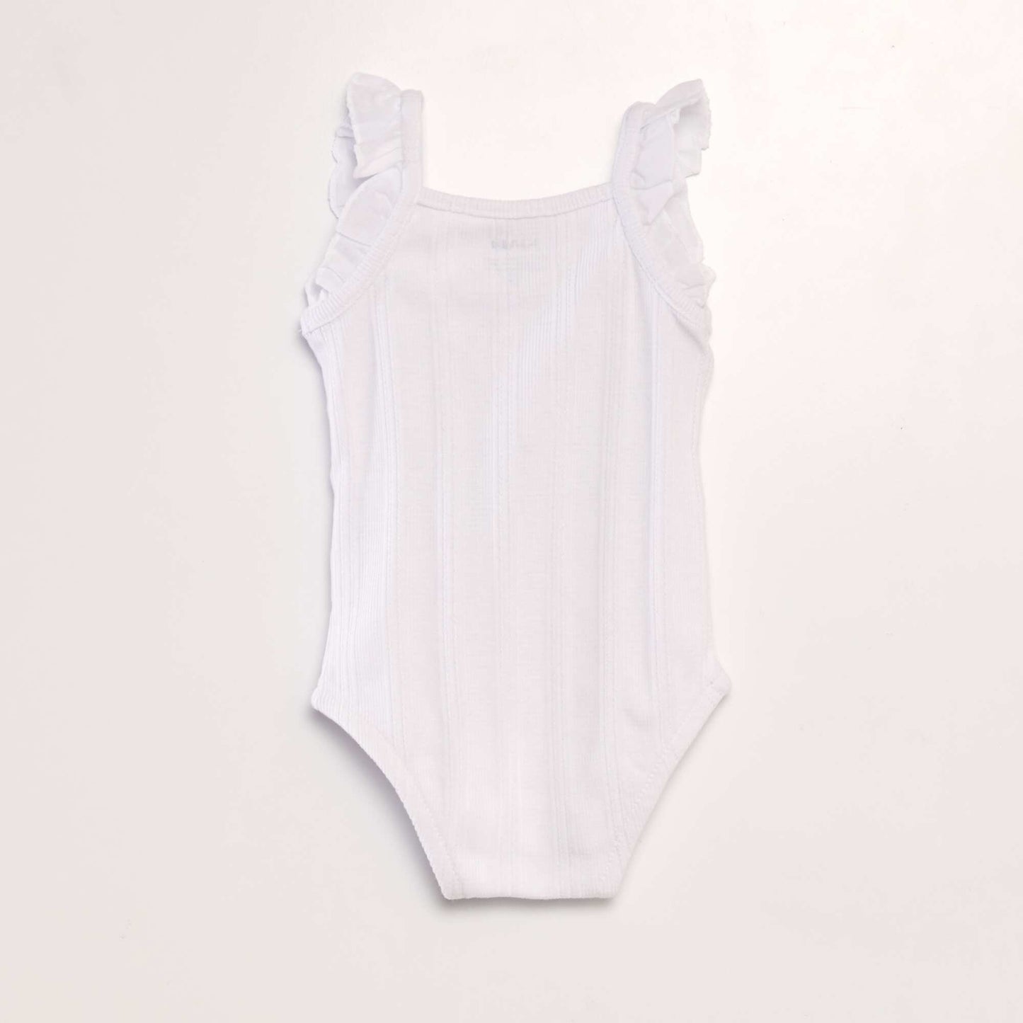 Pointelle knit strappy bodysuit WHITE