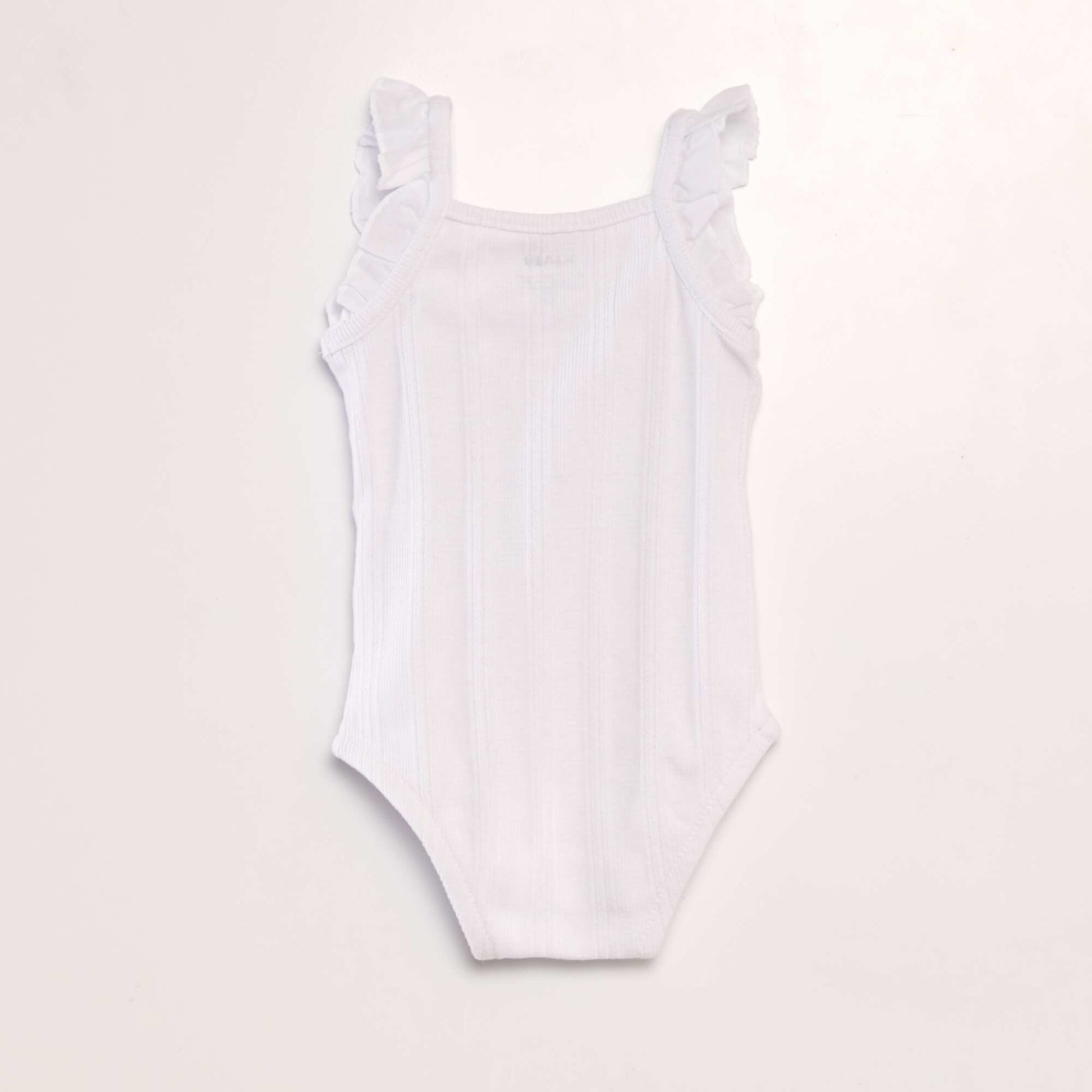 Pointelle knit strappy bodysuit WHITE