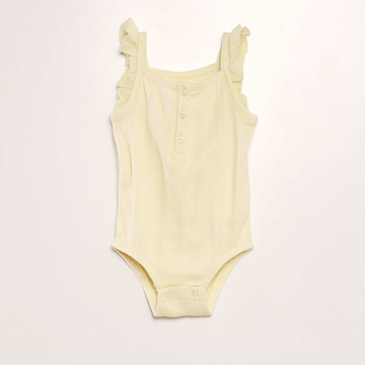 Pointelle knit strappy bodysuit YELLOW