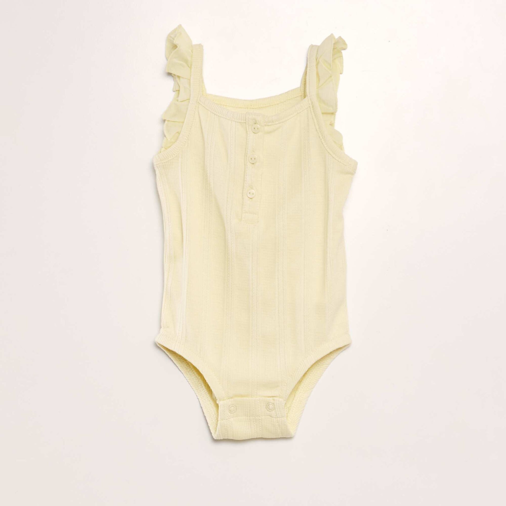 Pointelle knit strappy bodysuit YELLOW