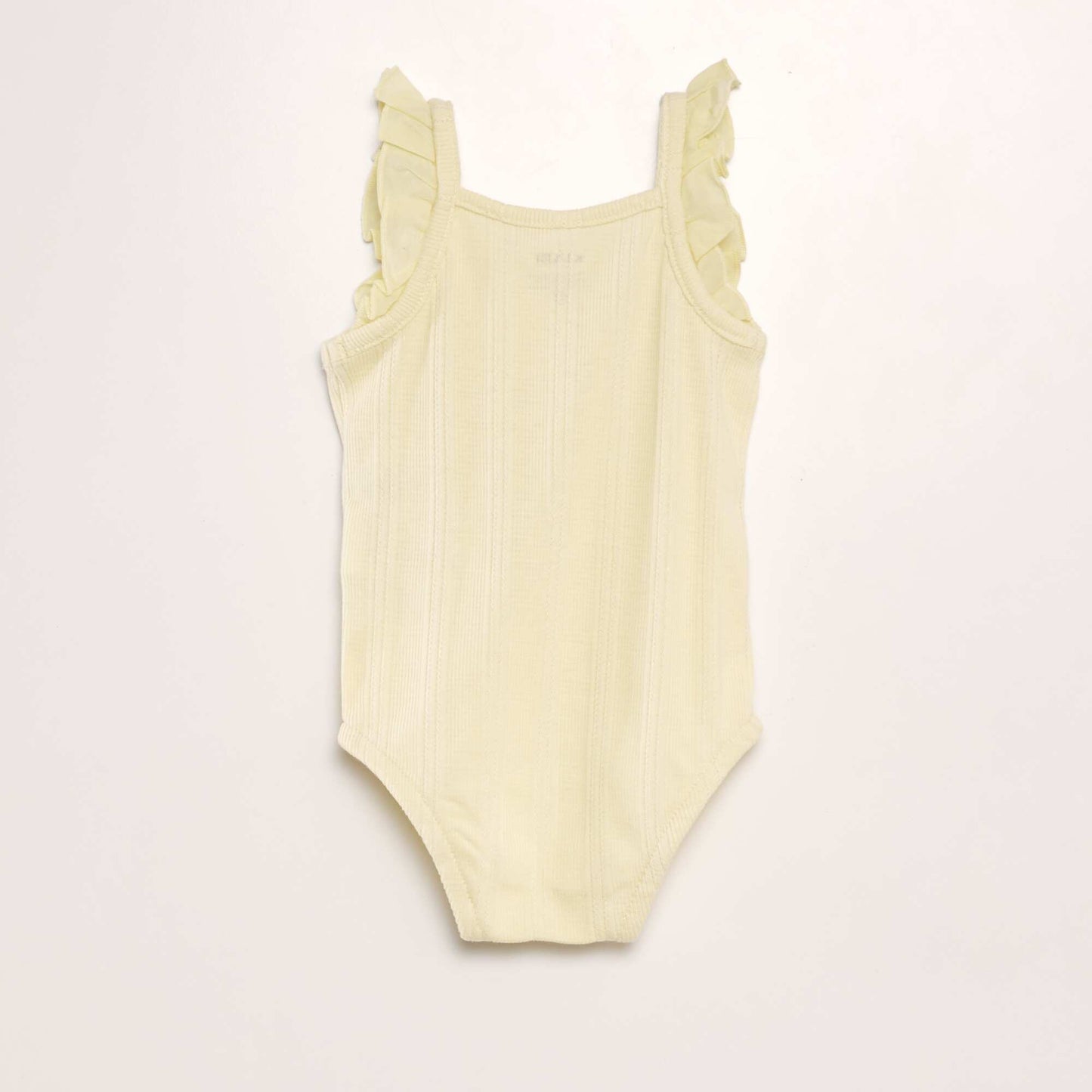 Pointelle knit strappy bodysuit YELLOW