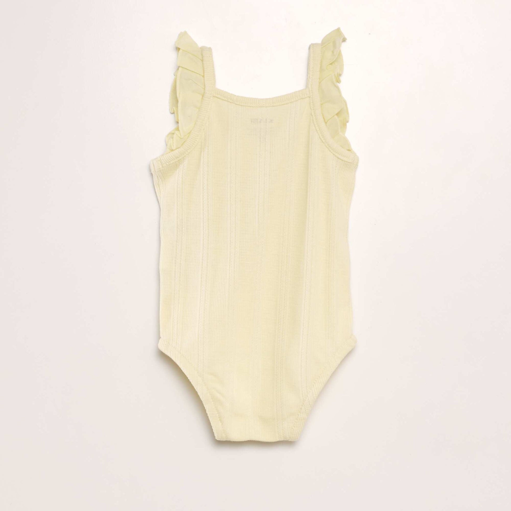 Pointelle knit strappy bodysuit YELLOW
