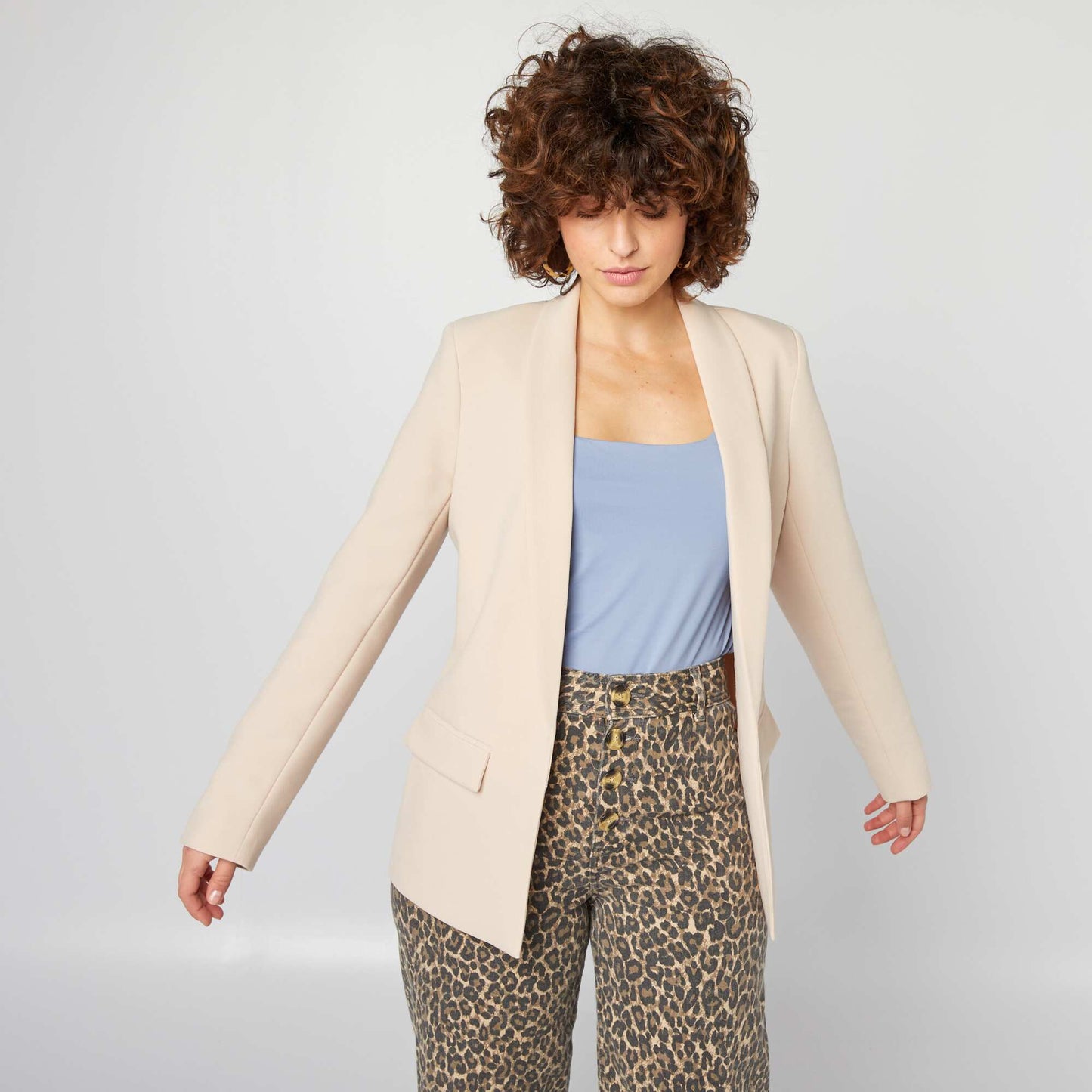 Mid-length blazer BEIGE