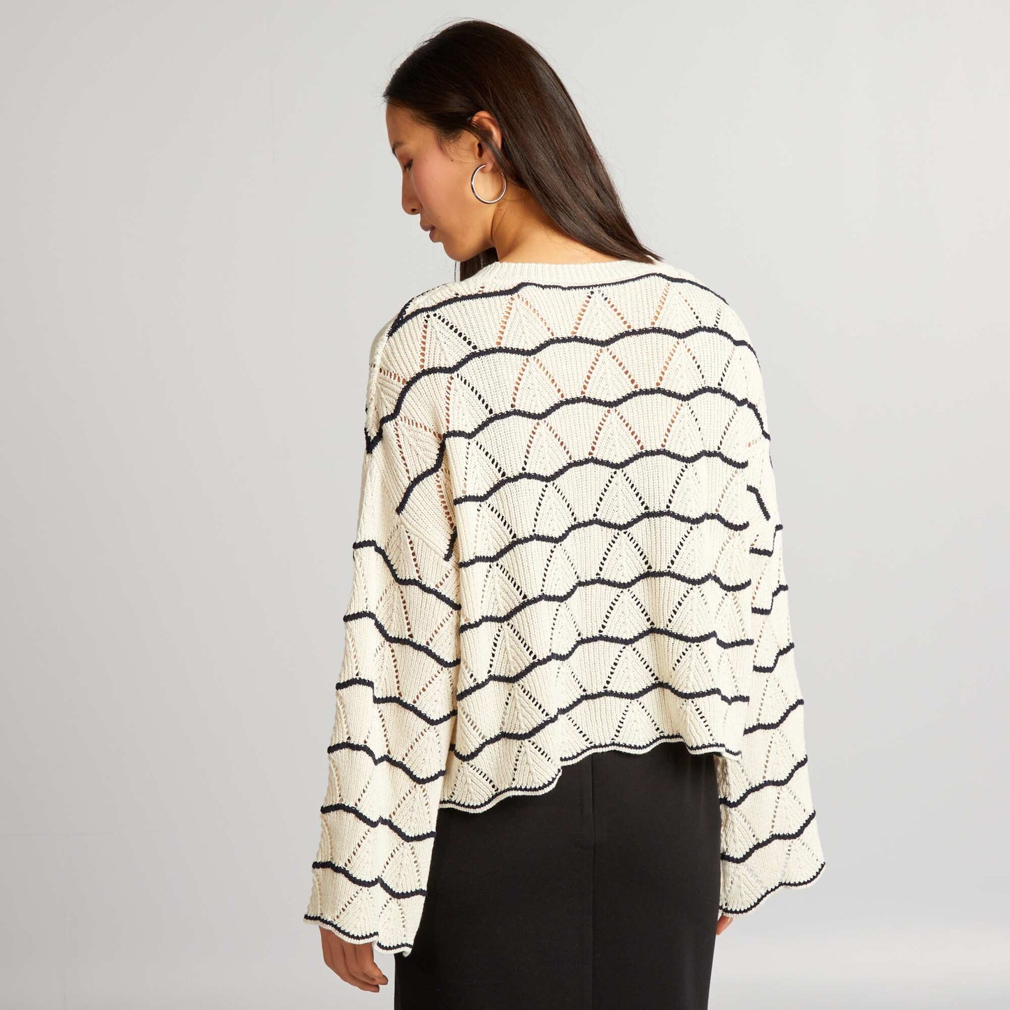 Openwork knit jumper BEIGE
