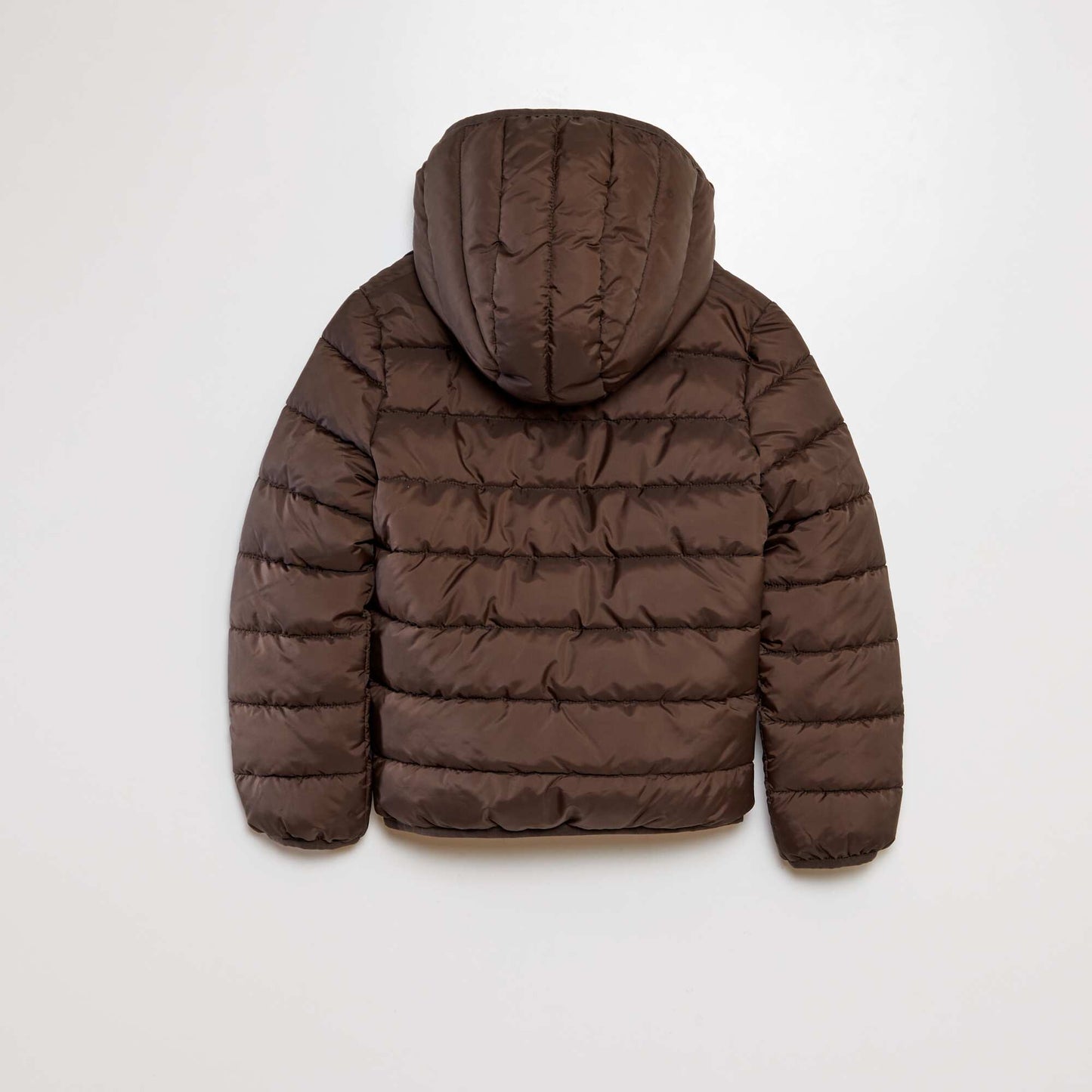 Quilted padded jacket with hood BROWN