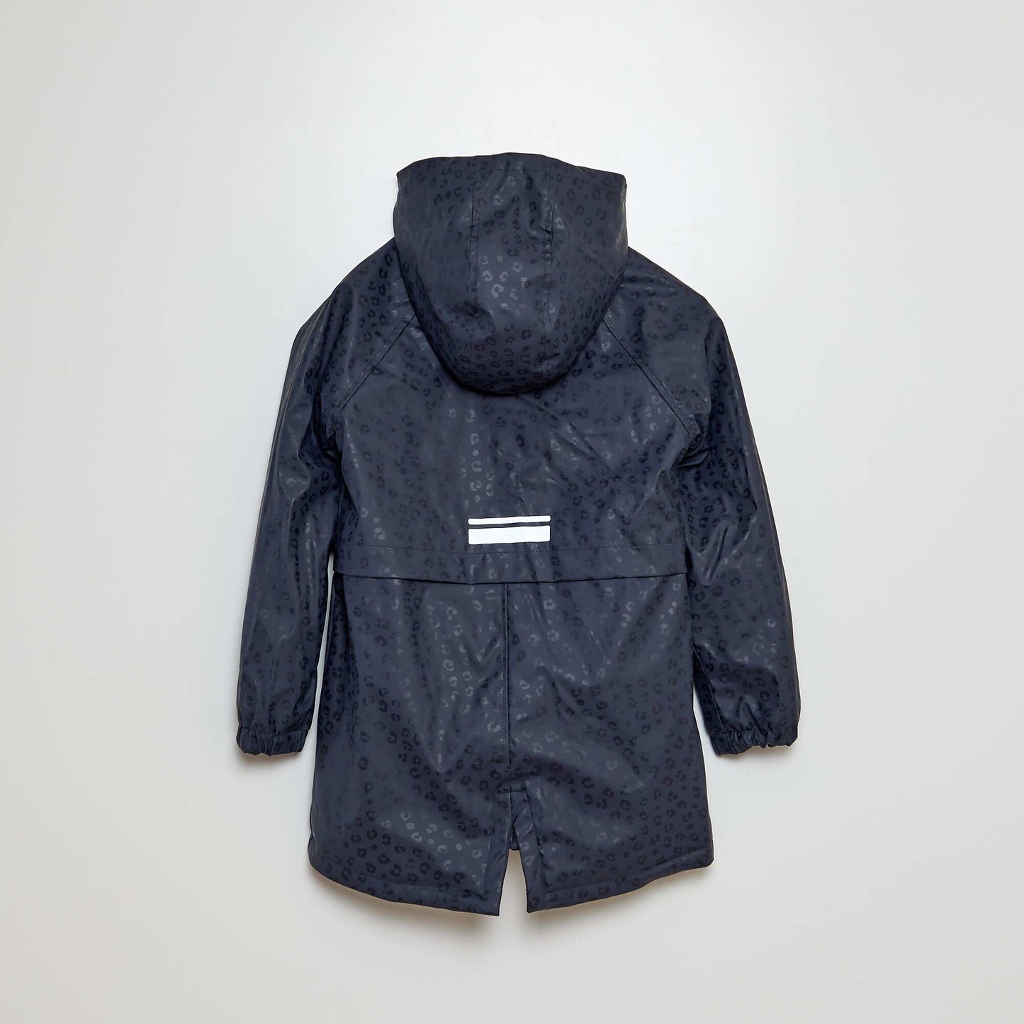 Mid-length faux fur-lined hooded parka BLUE