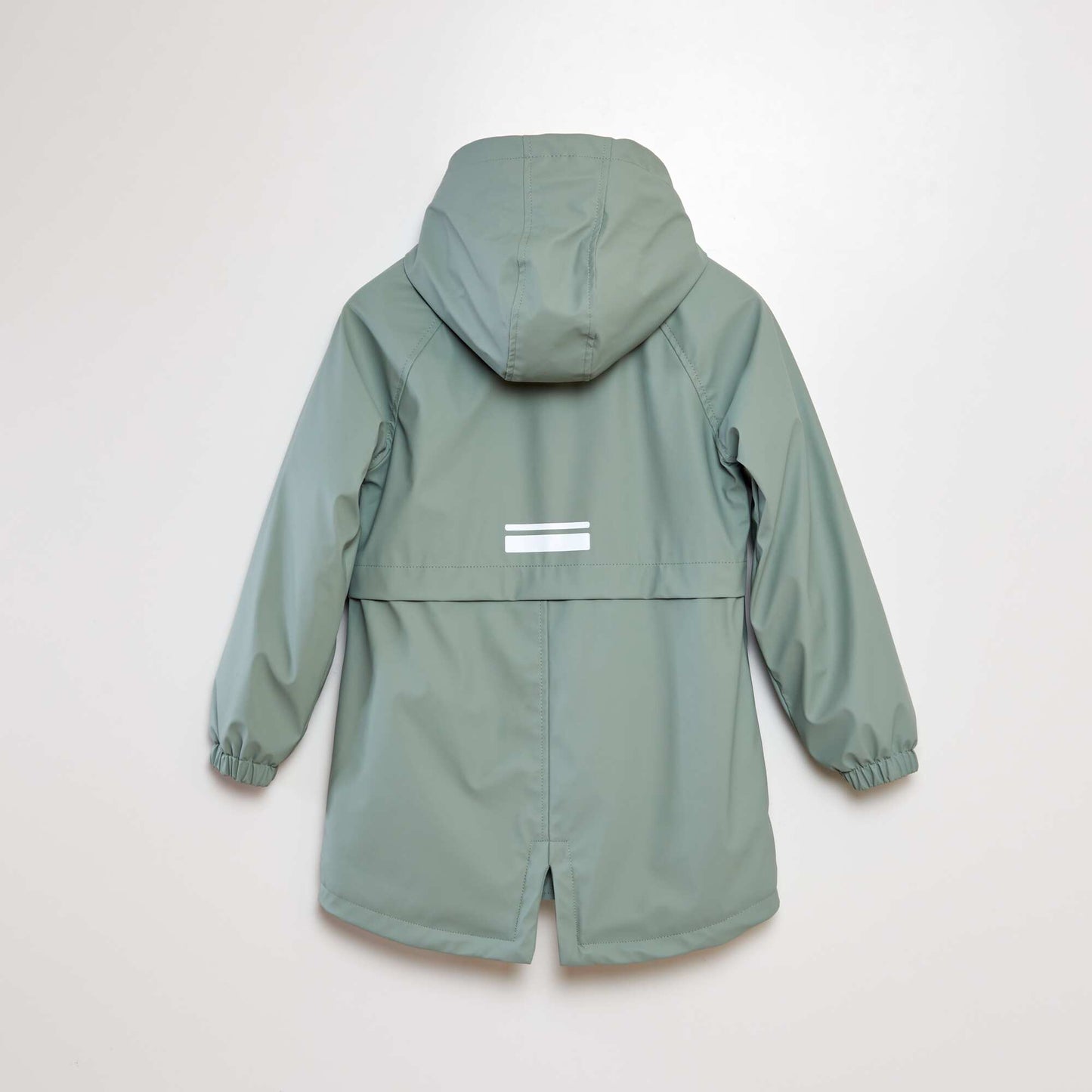 Mid-length faux fur-lined hooded parka GREEN