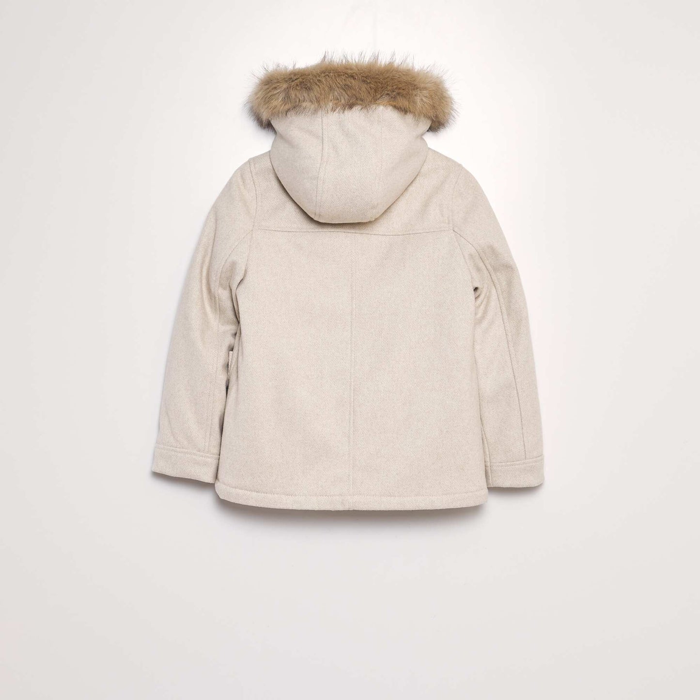 Woolcloth-effect hooded coat BEIGE