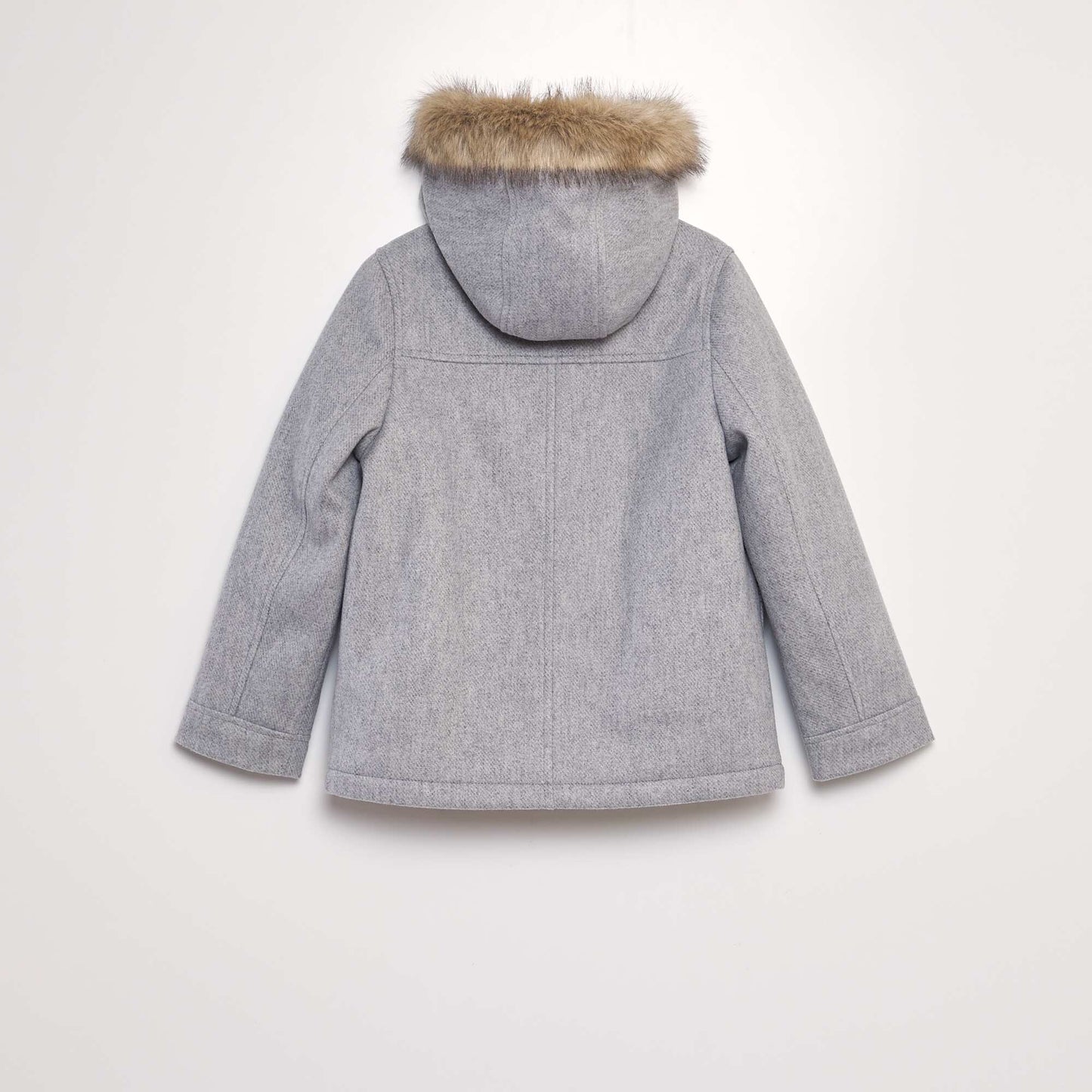 Woolcloth-effect hooded coat BEIGE