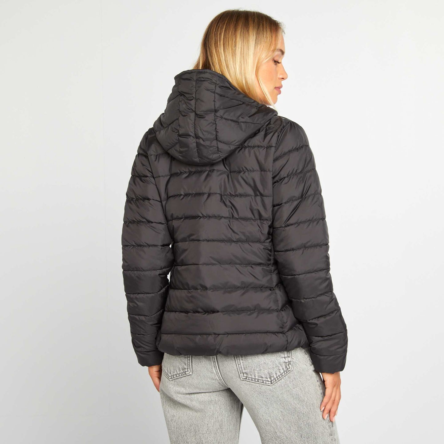 Lightweight quilted padded jacket black