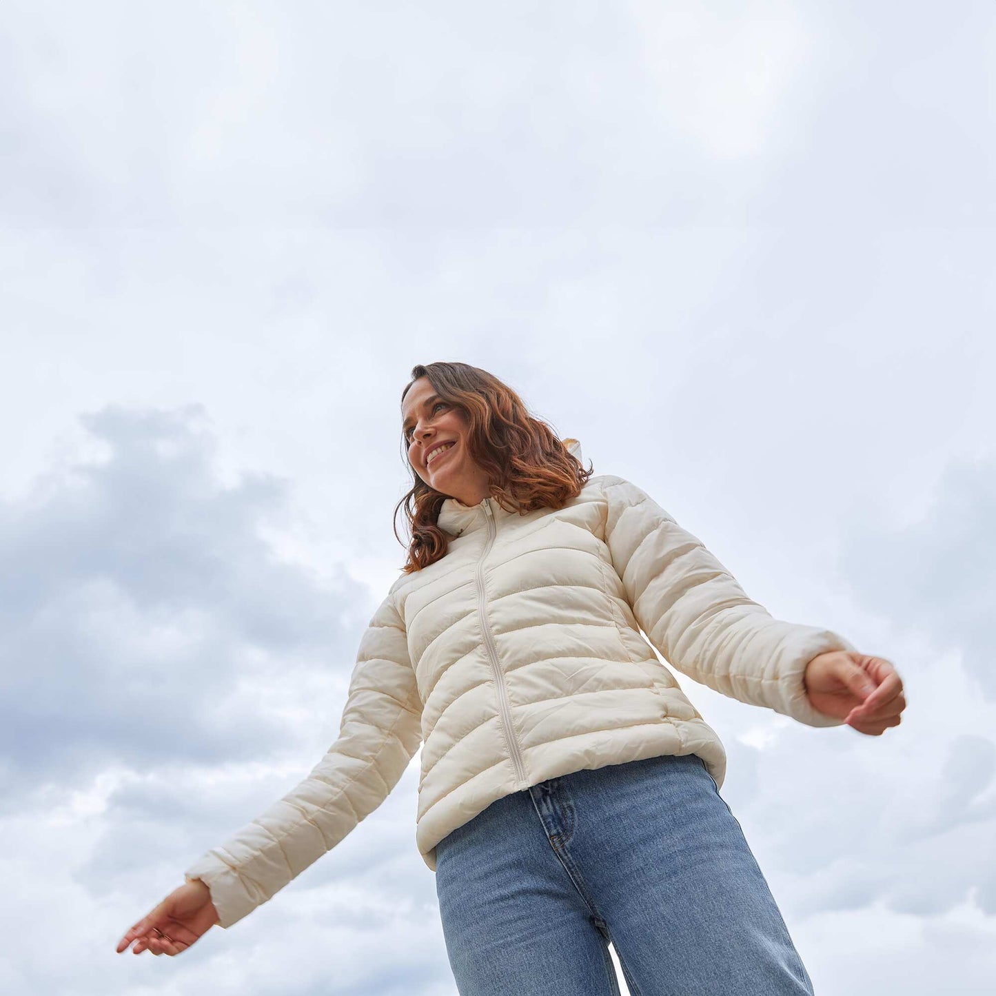 Lightweight quilted padded jacket WHITE