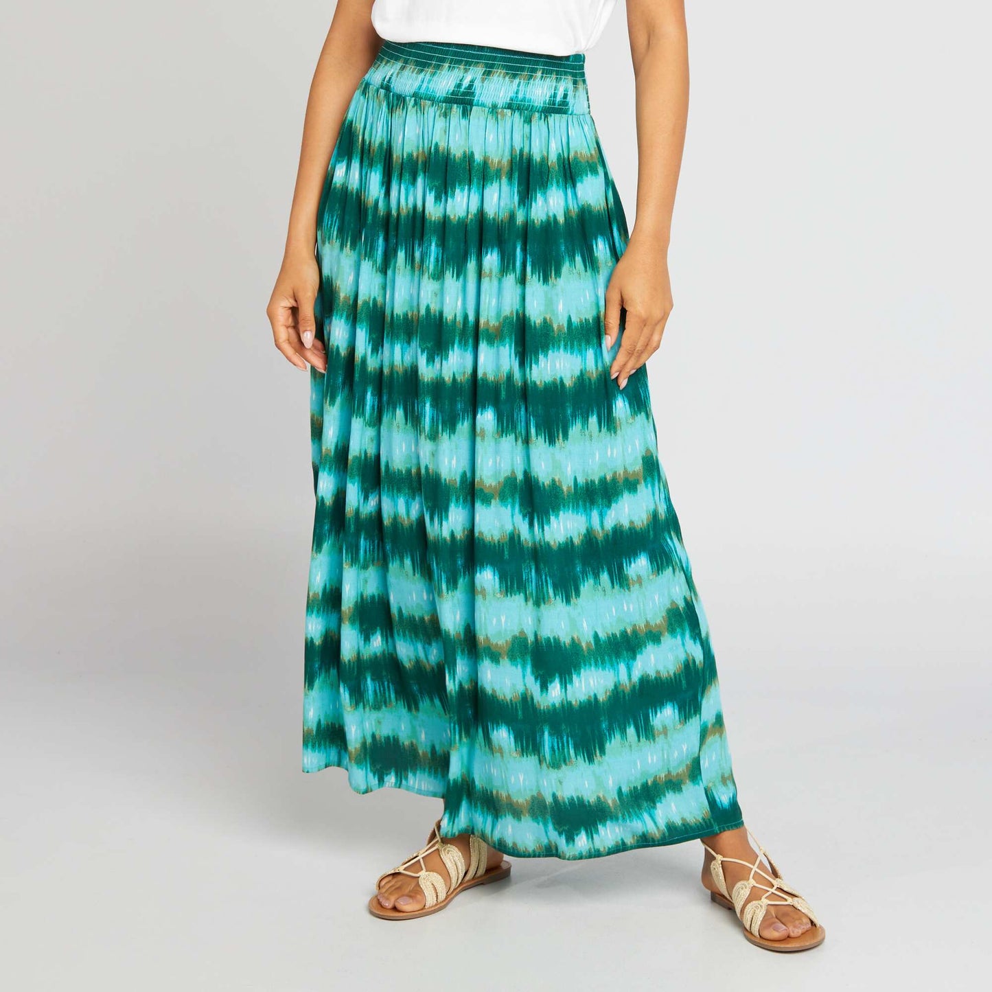 Long pleated skirt GREEN