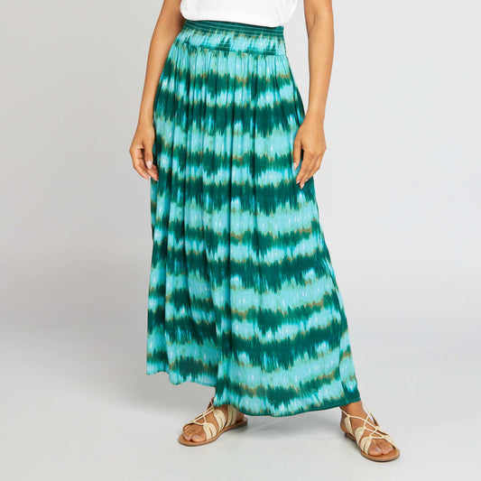 Long pleated skirt GREEN