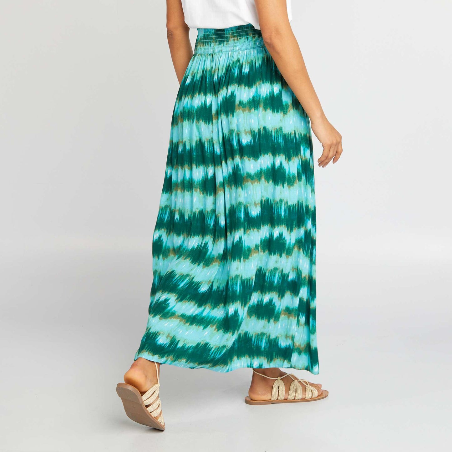 Long pleated skirt GREEN