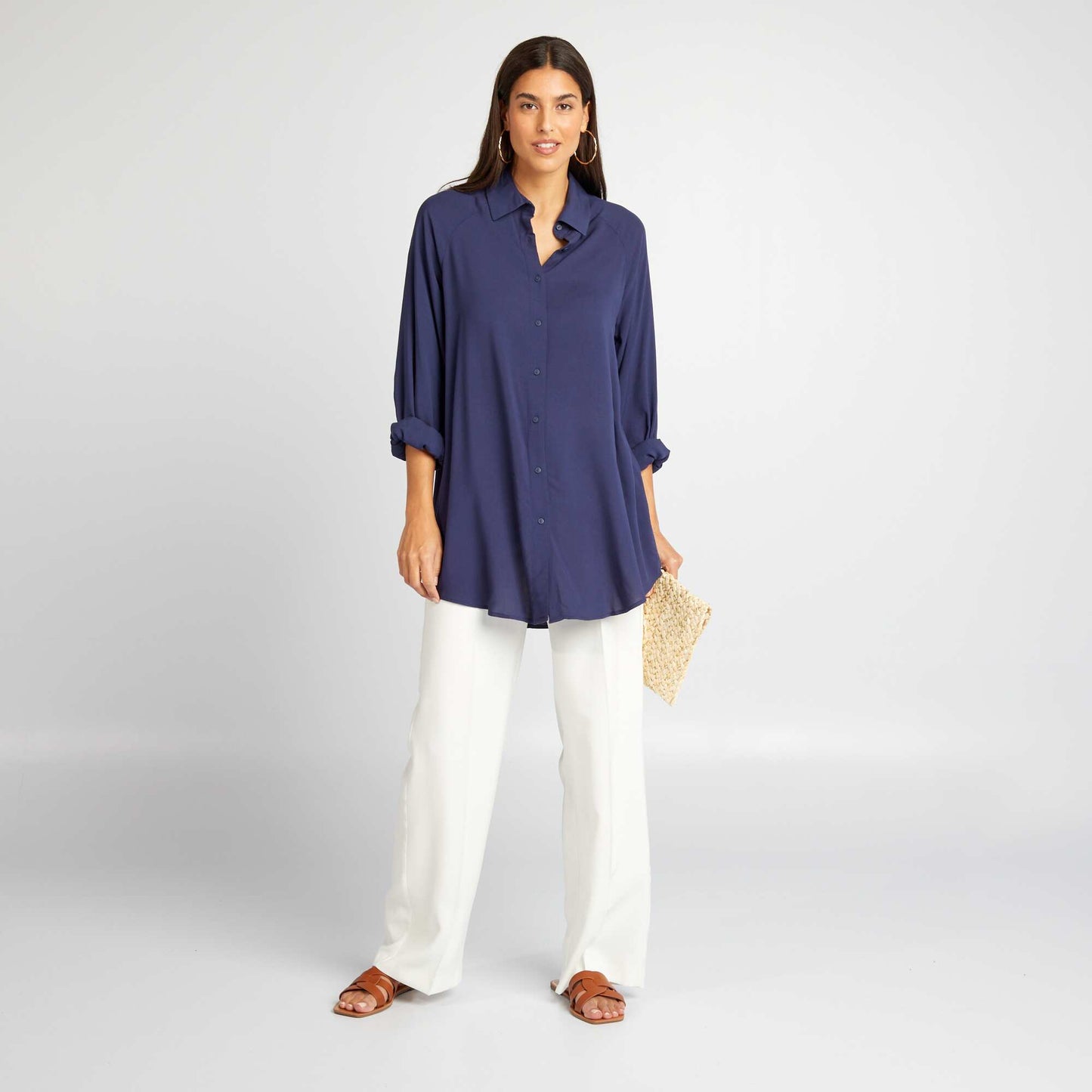 Long flowing shirt BLUE