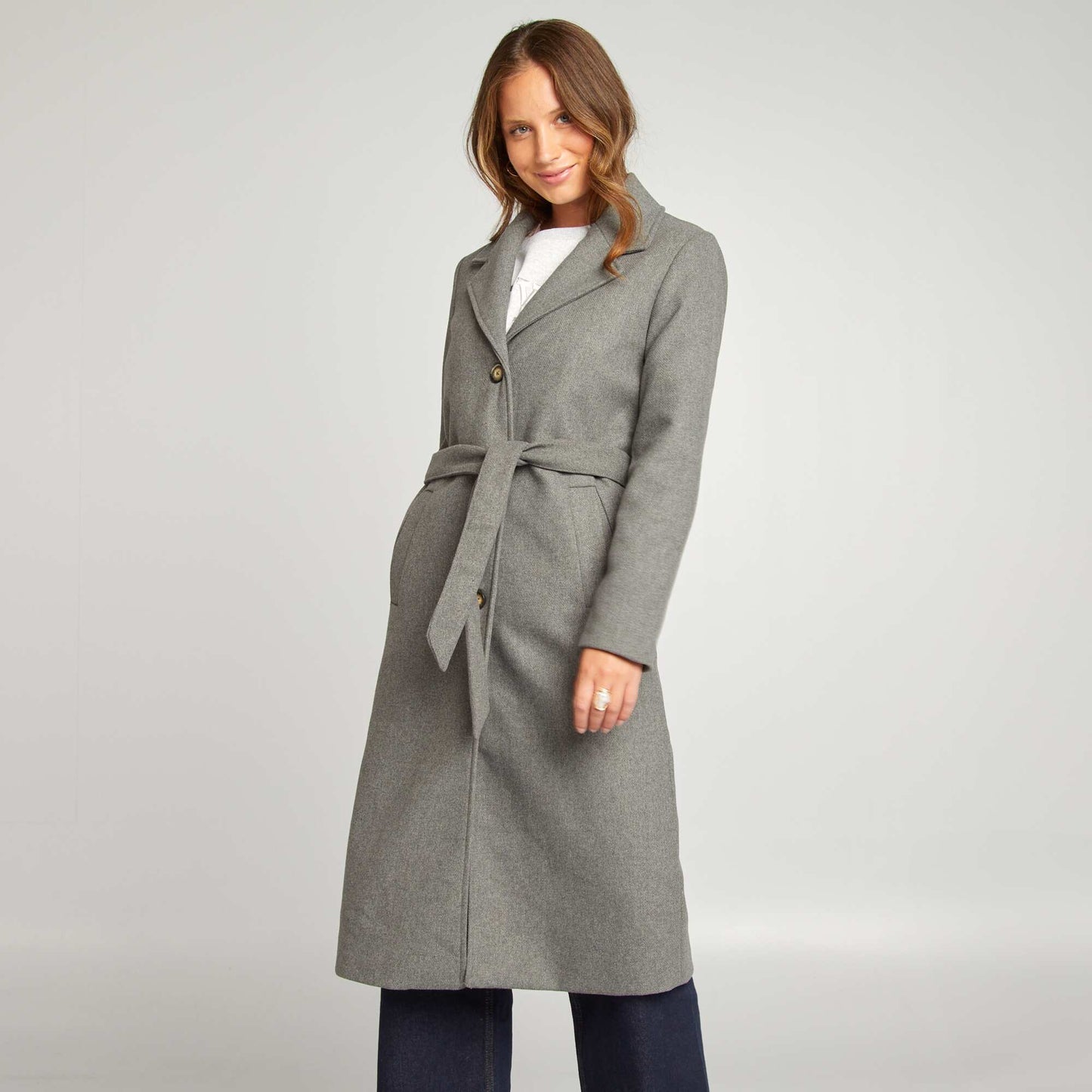 Long woollen coat GREY