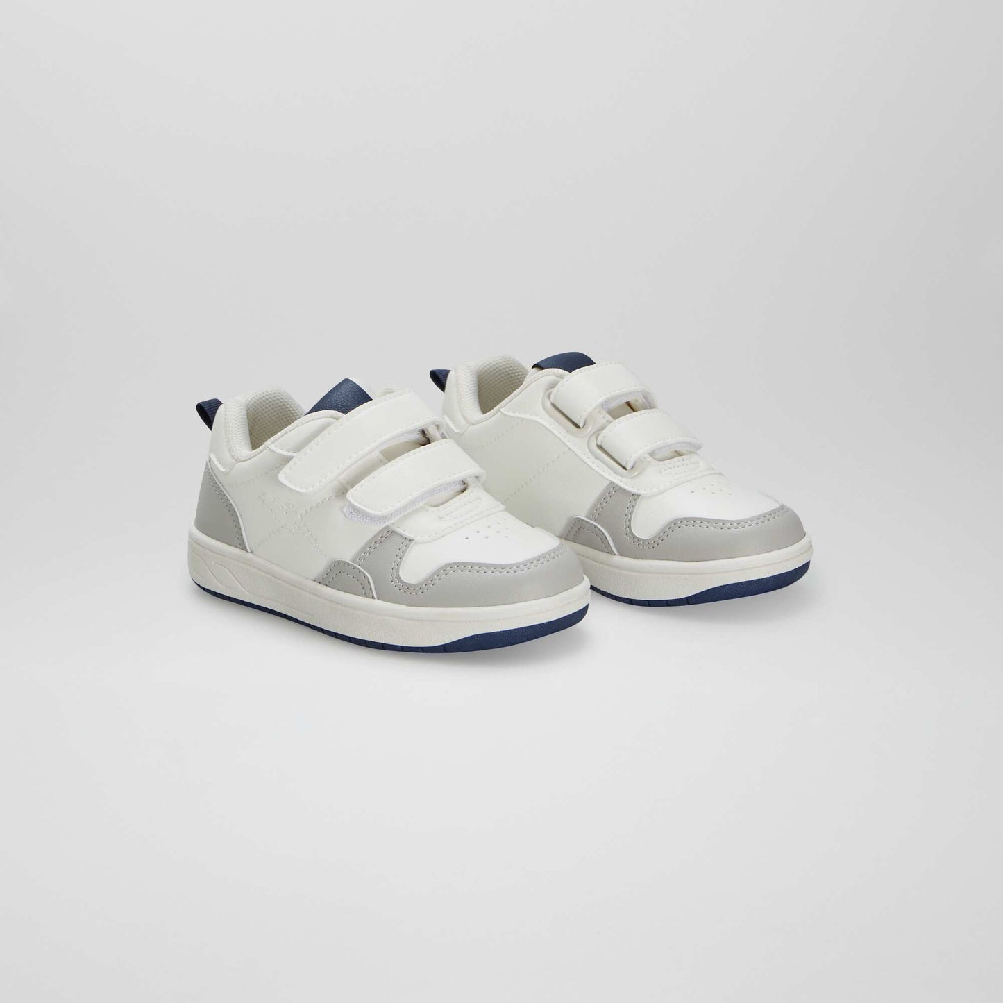 Three-tone low-top trainers white