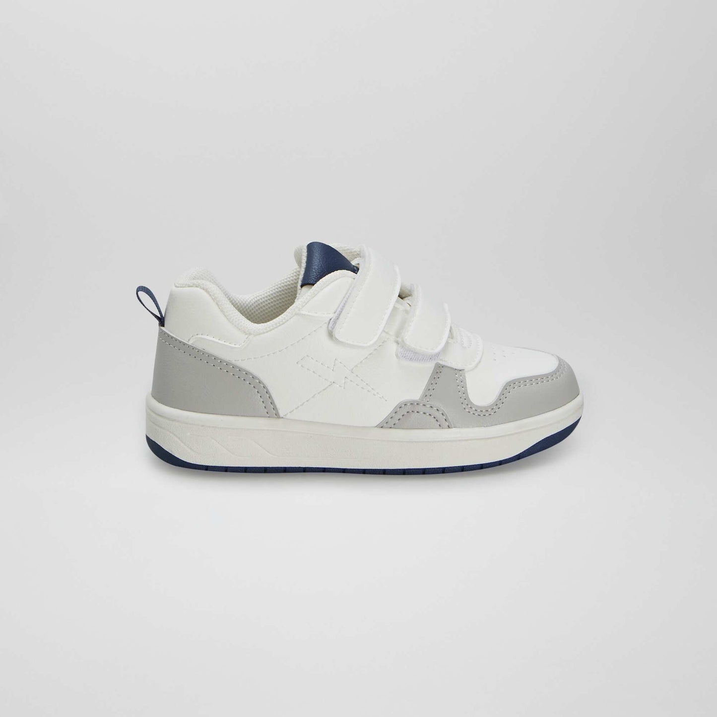 Three-tone low-top trainers white