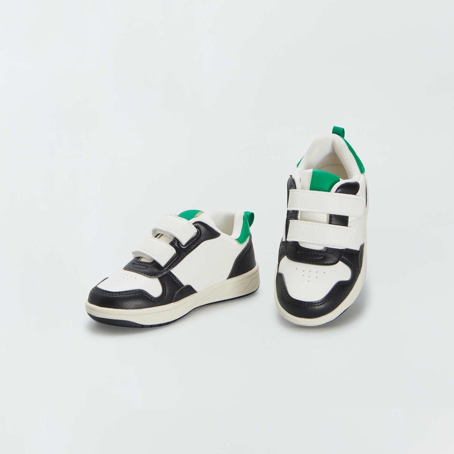 Three-tone low-top trainers WHITE