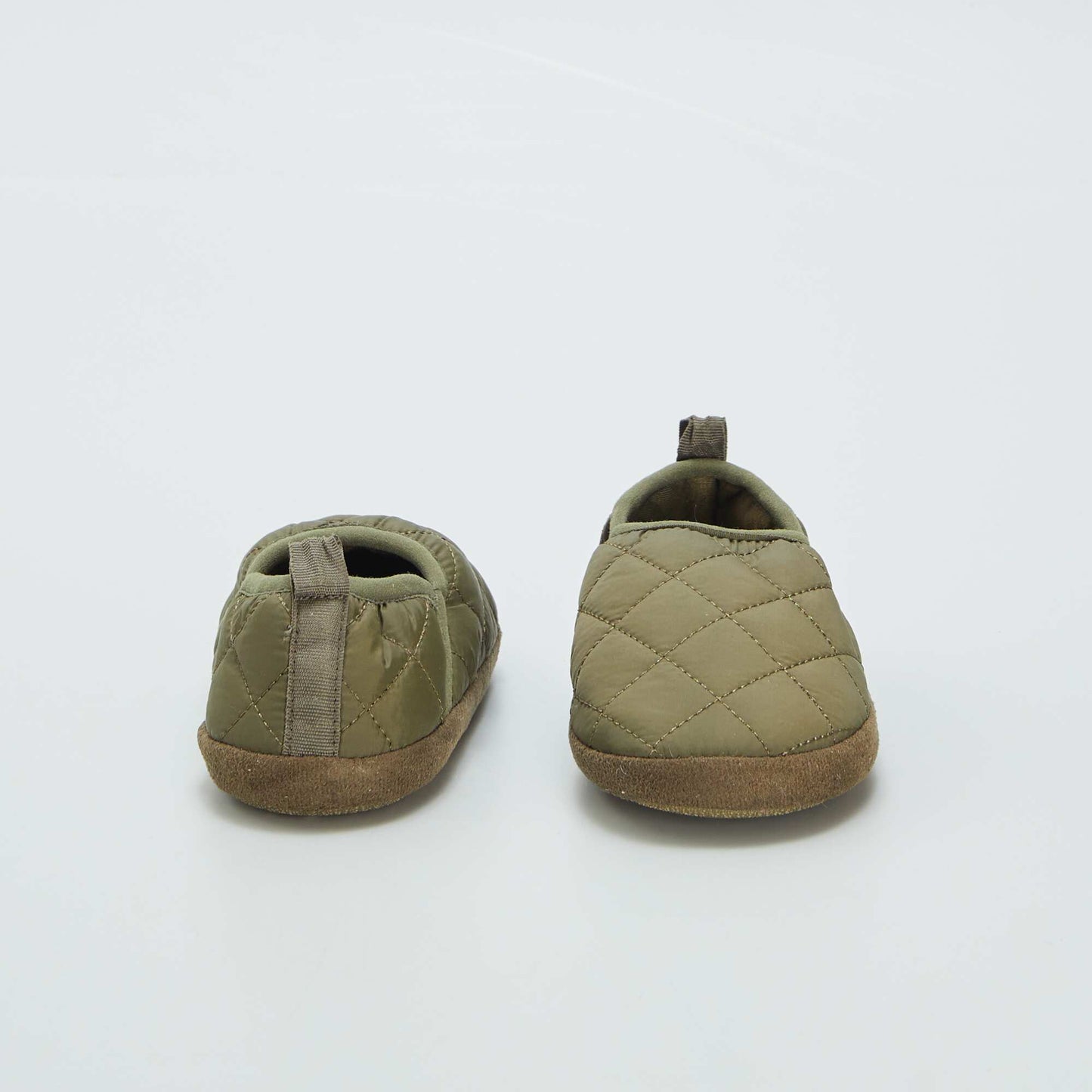 Quilted elasticated slippers GREEN