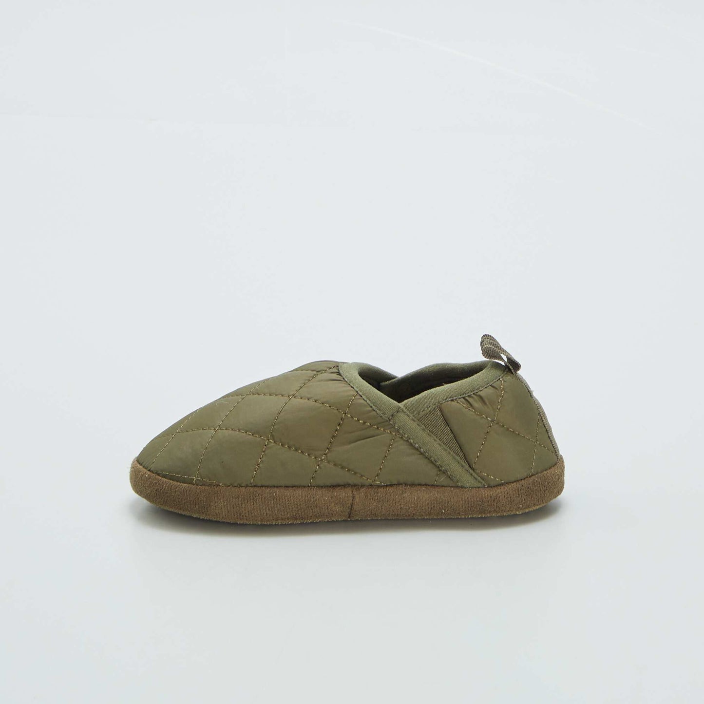 Quilted elasticated slippers GREEN