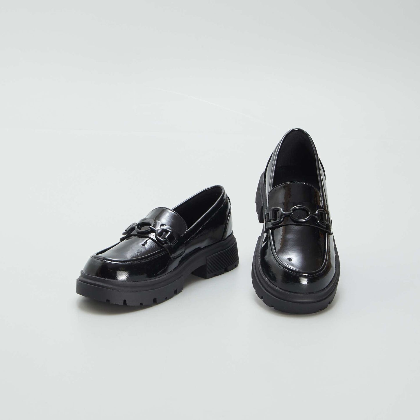 Patent loafers black