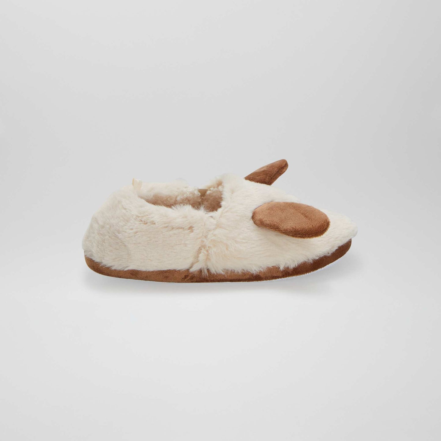 Animal design elasticated slippers BROWN