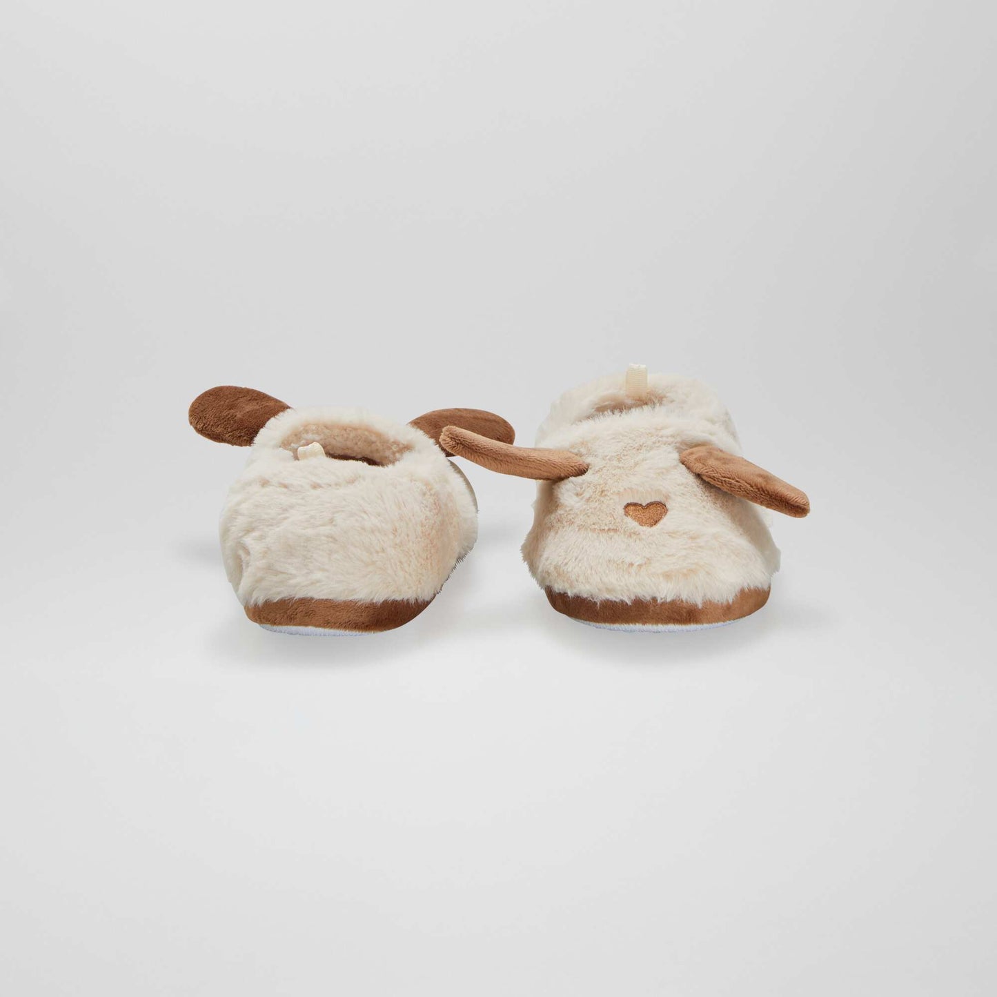 Animal design elasticated slippers BROWN