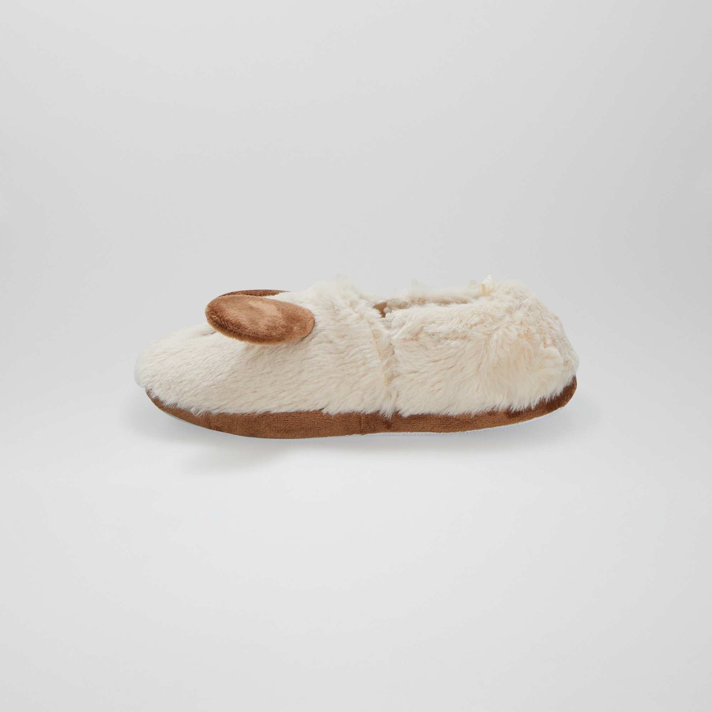 Animal design elasticated slippers BROWN