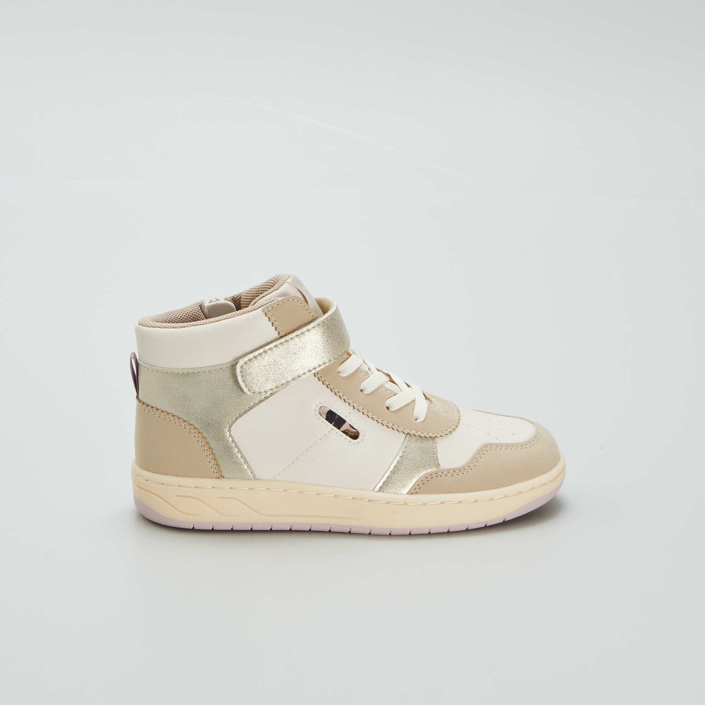 High-top hook-and-loop trainers beige