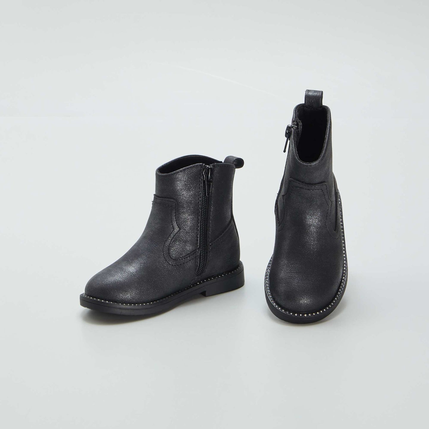 Cowboy-style ankle boots black