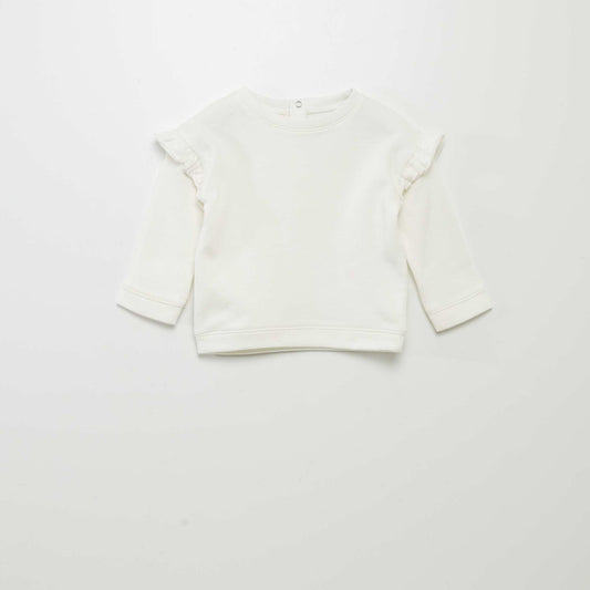 Ruffled sweatshirt WHITE