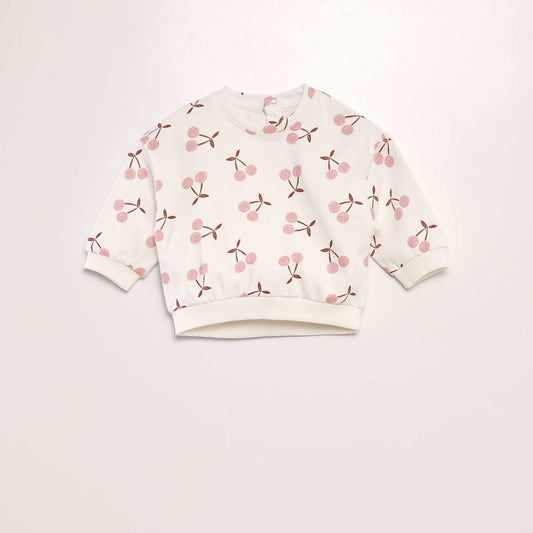 Patterned sweatshirt WHITE