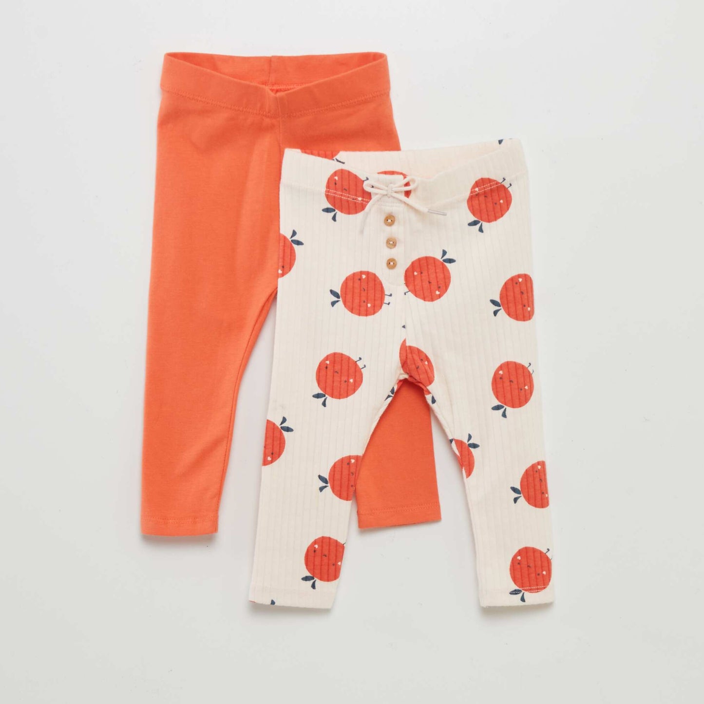 Pack of 2 long leggings ORANGE