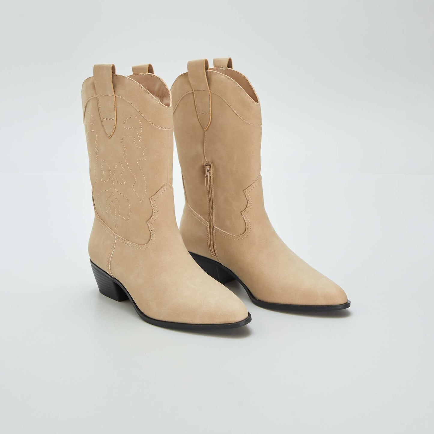 Cowboy-style boots BEIGE