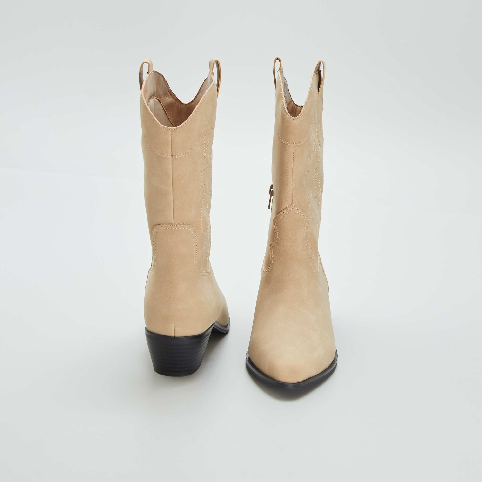 Boots en daim beige best sale