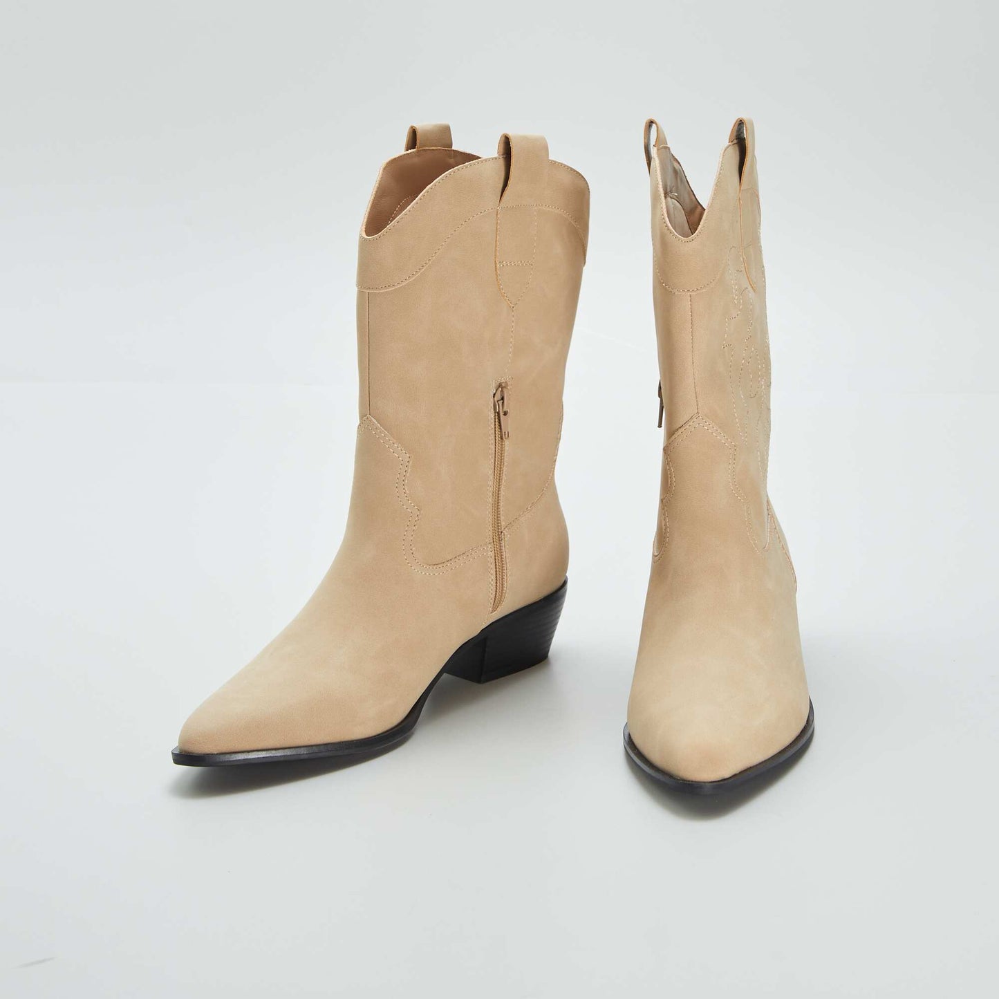 Cowboy-style boots BEIGE