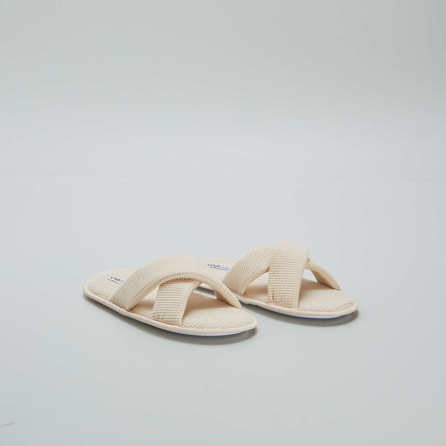 Cotton gauze mule slippers BEIGE