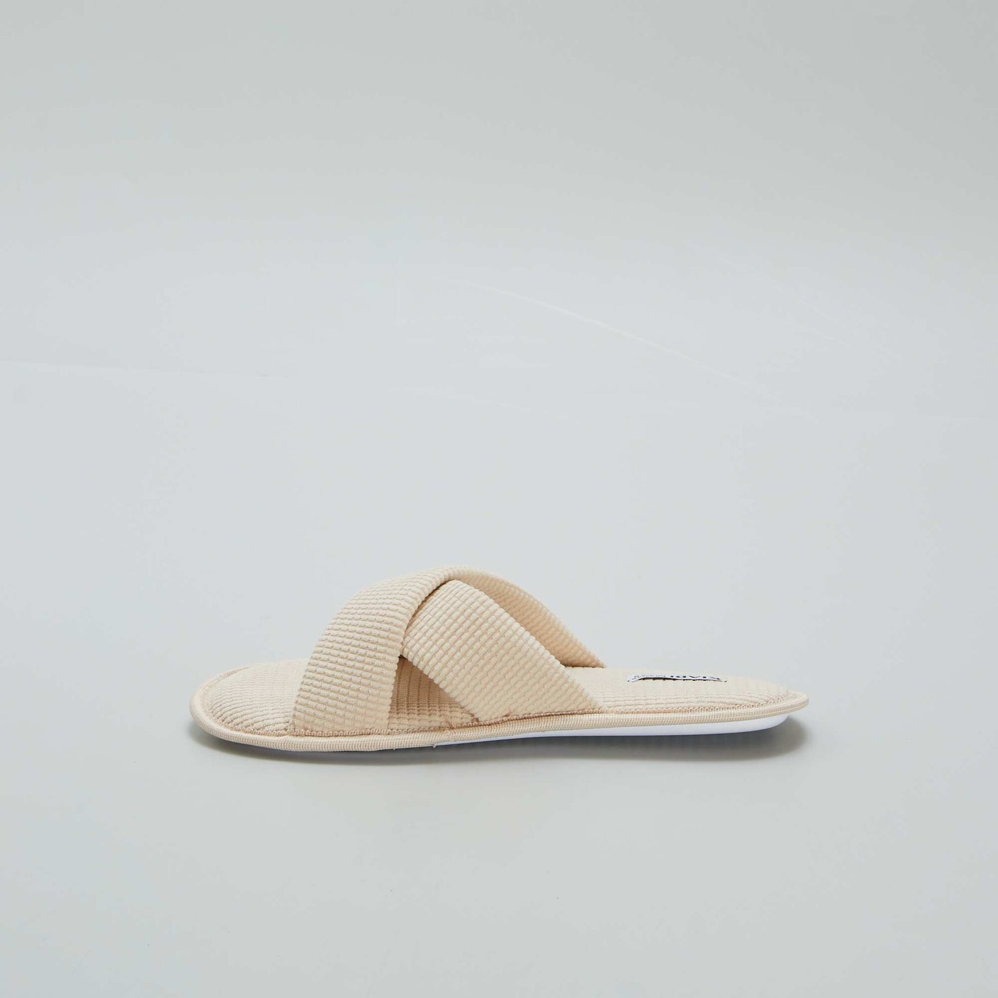 Cotton gauze mule slippers BEIGE