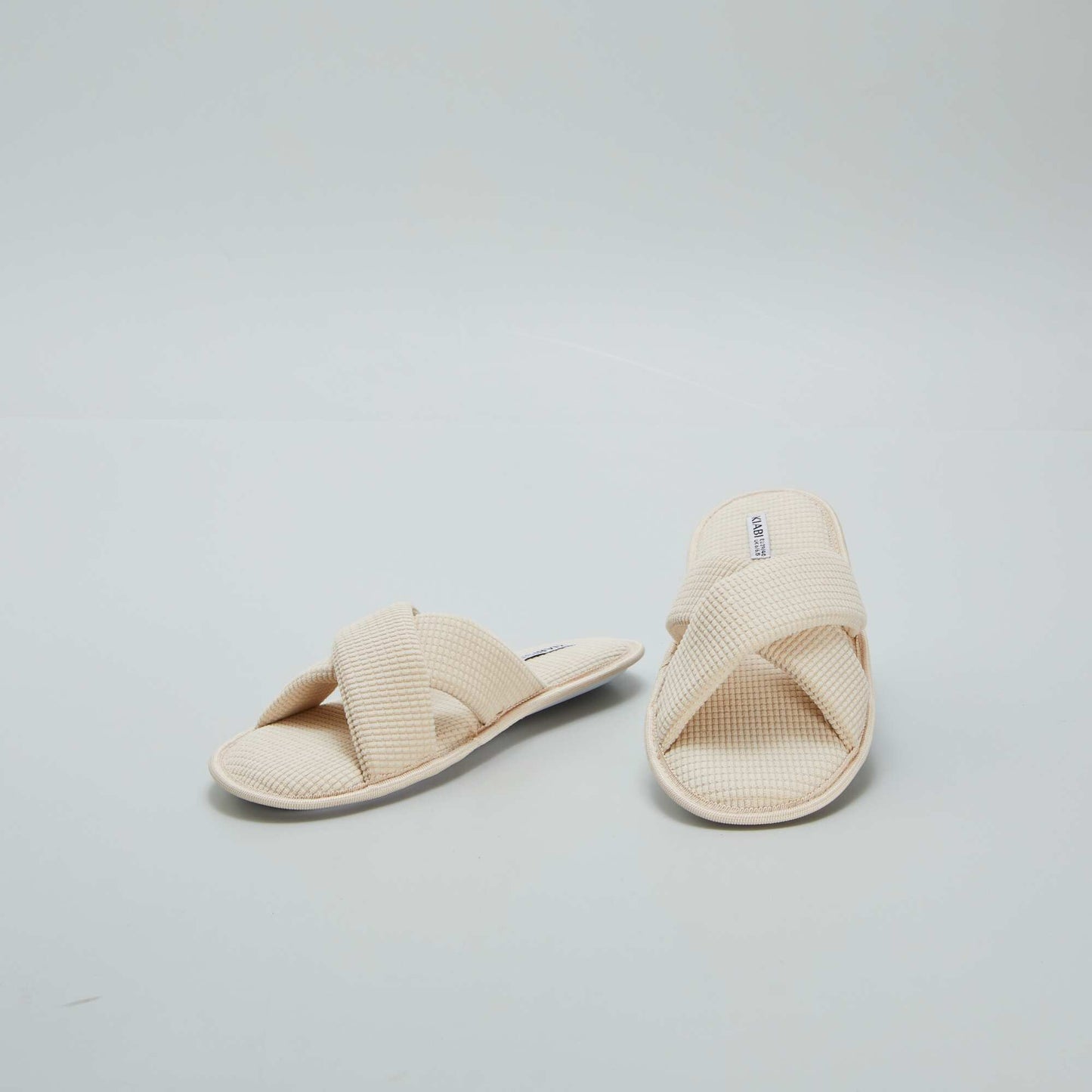 Cotton gauze mule slippers BEIGE