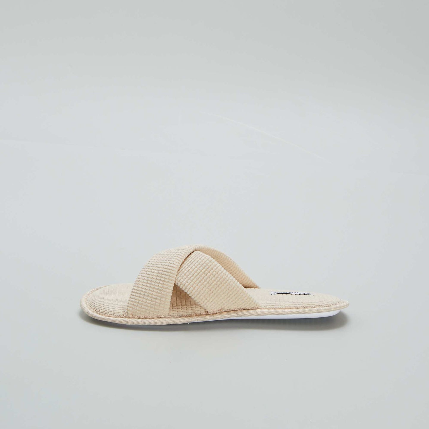 Cotton gauze mule slippers BEIGE