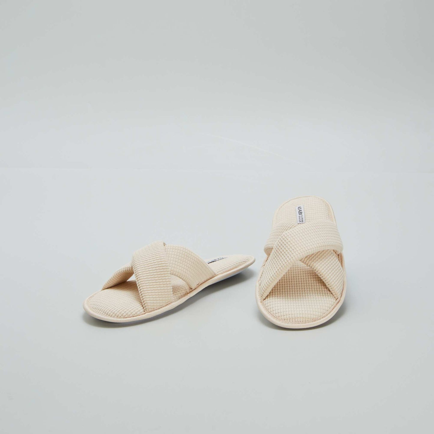 Cotton gauze mule slippers BEIGE