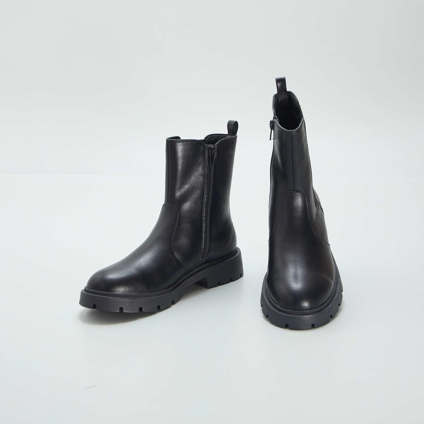 Chunky sole ankle boots black