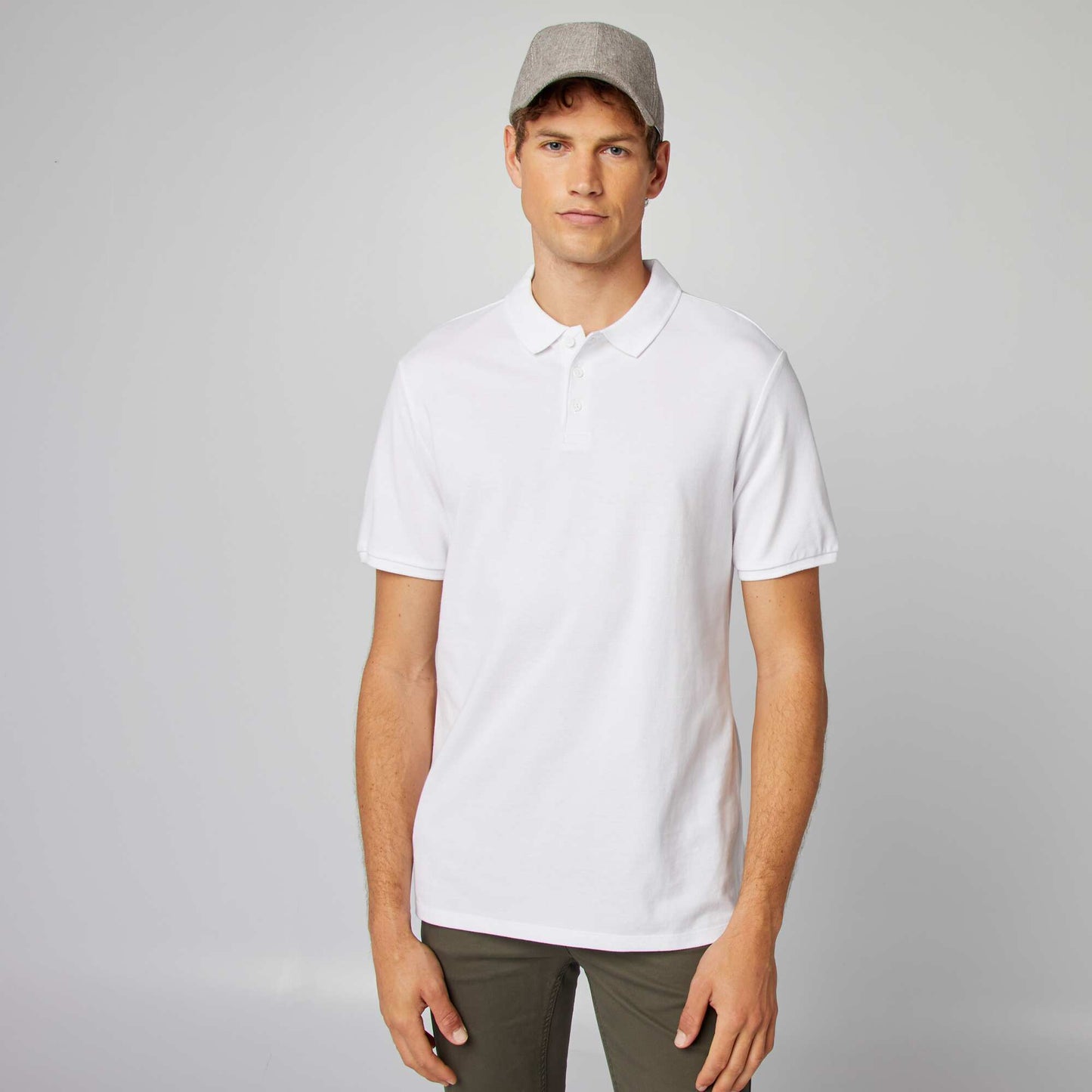 Cotton piqué polo shirt white