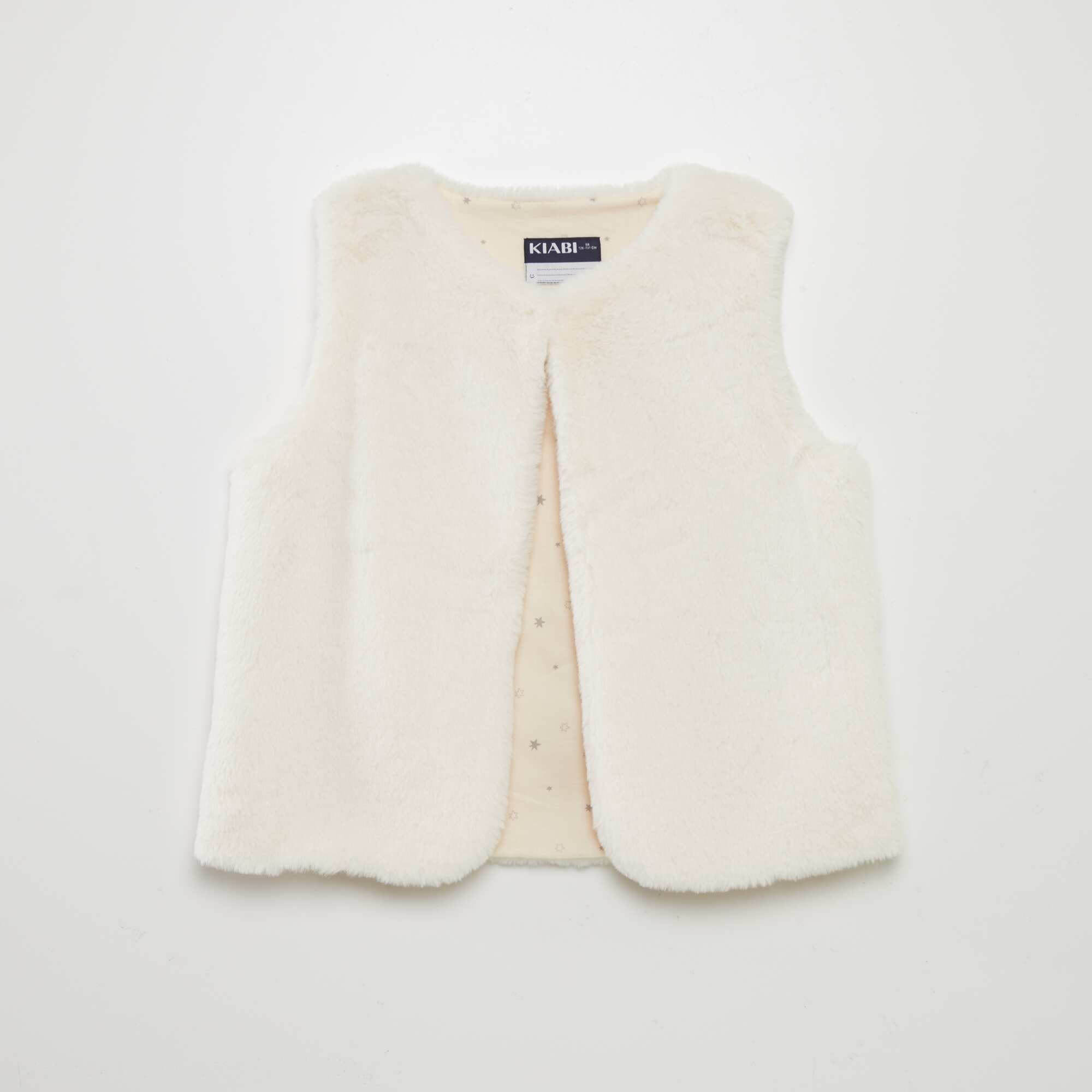 White faux fur gilet sales