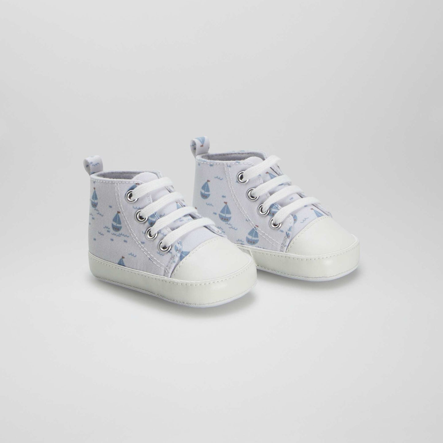 High-top canvas trainers WHITE