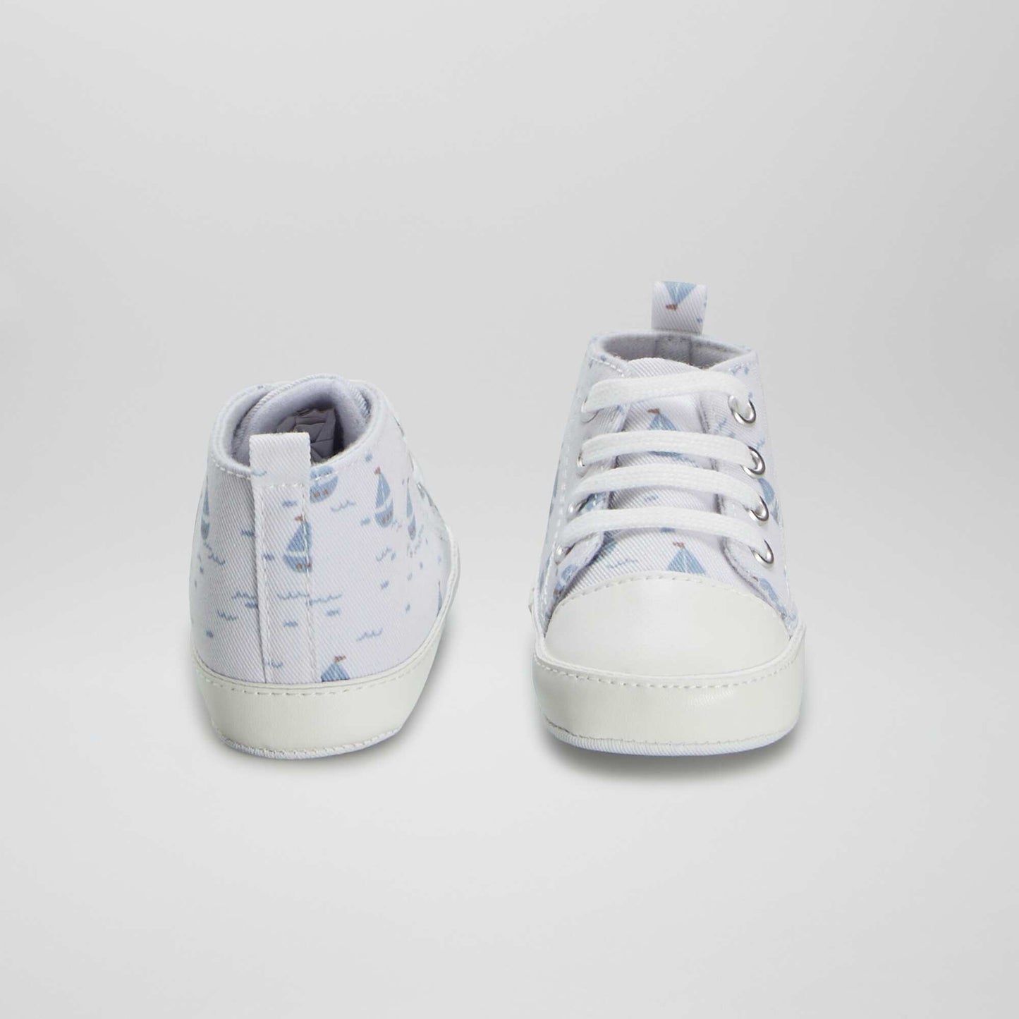 High-top canvas trainers WHITE