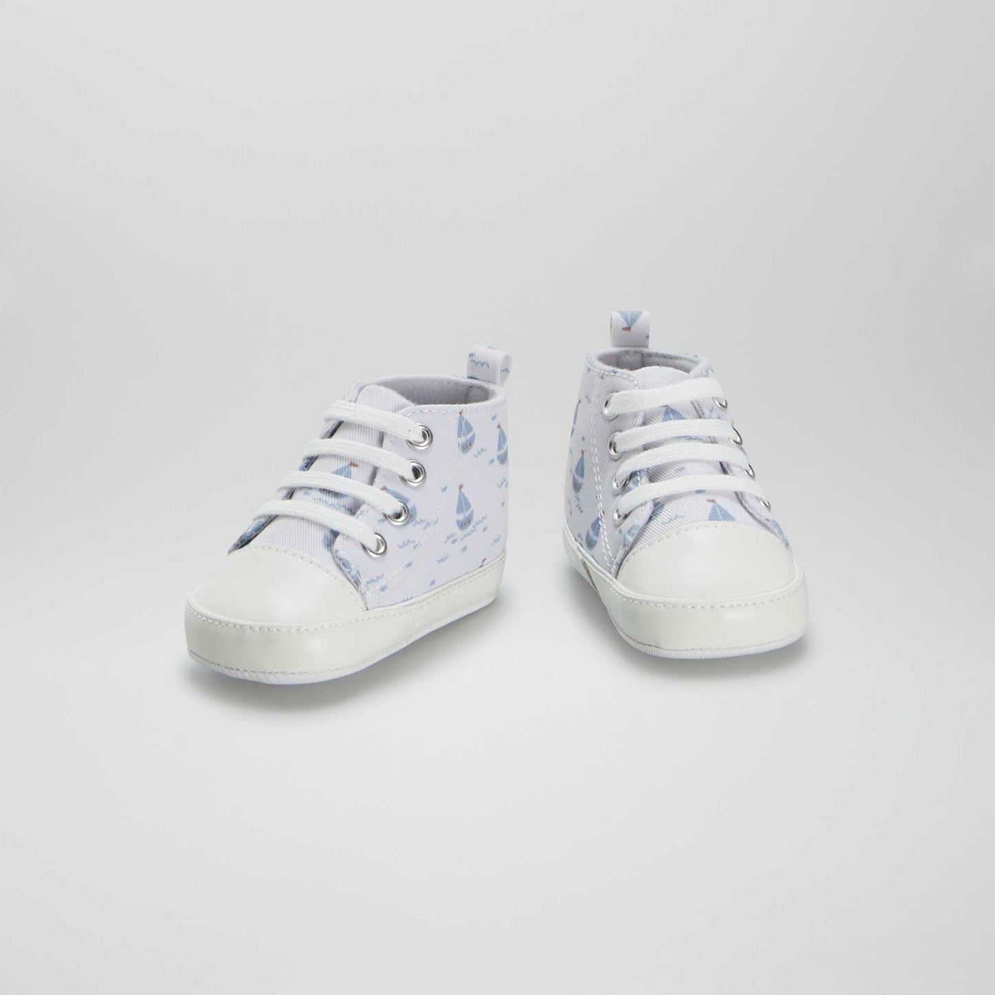 High-top canvas trainers WHITE