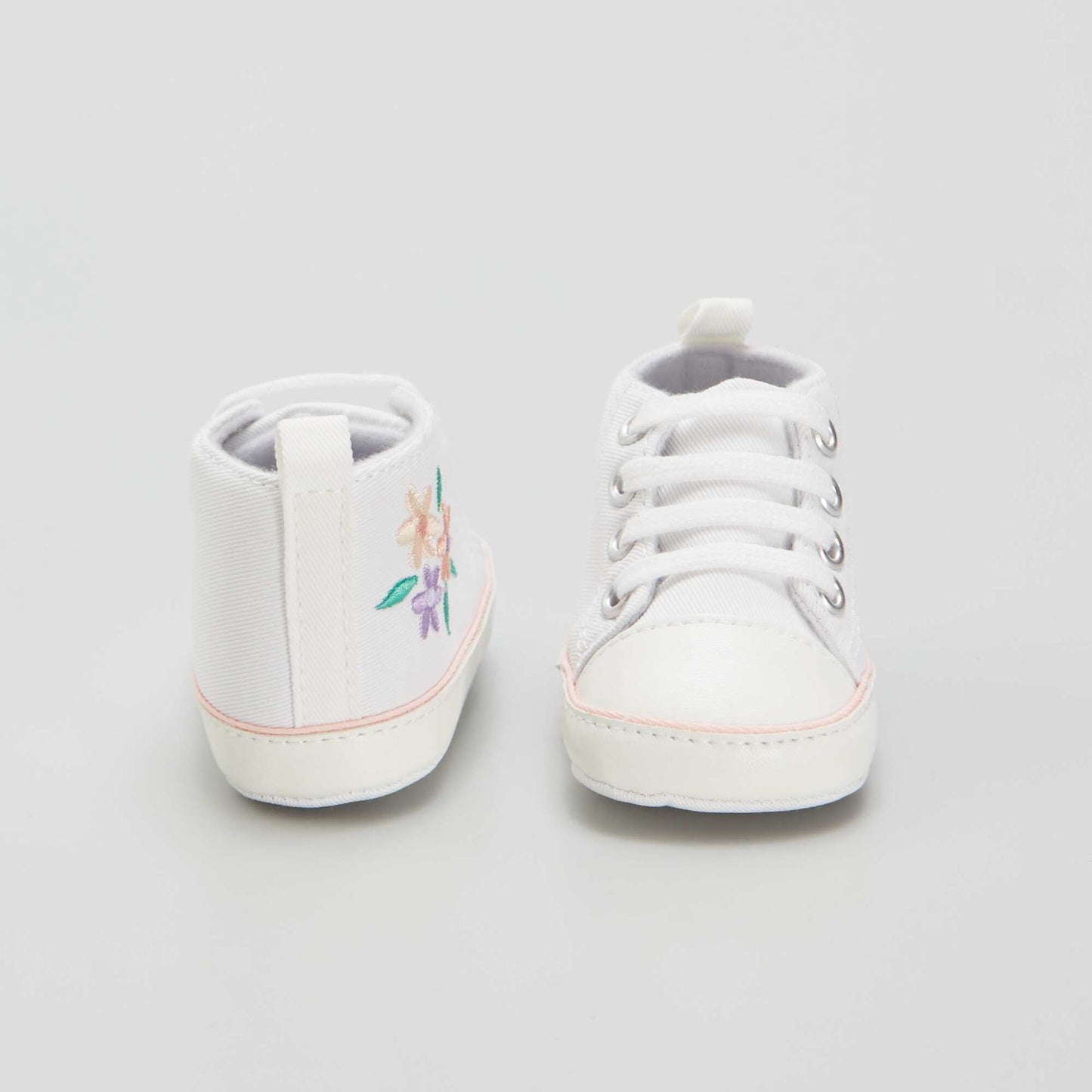 High-top canvas trainers WHITE